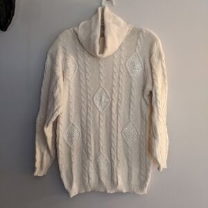 NWT Vintage 90s IB Diffusion Silk Angora Sweater Cream Small Sparkle
